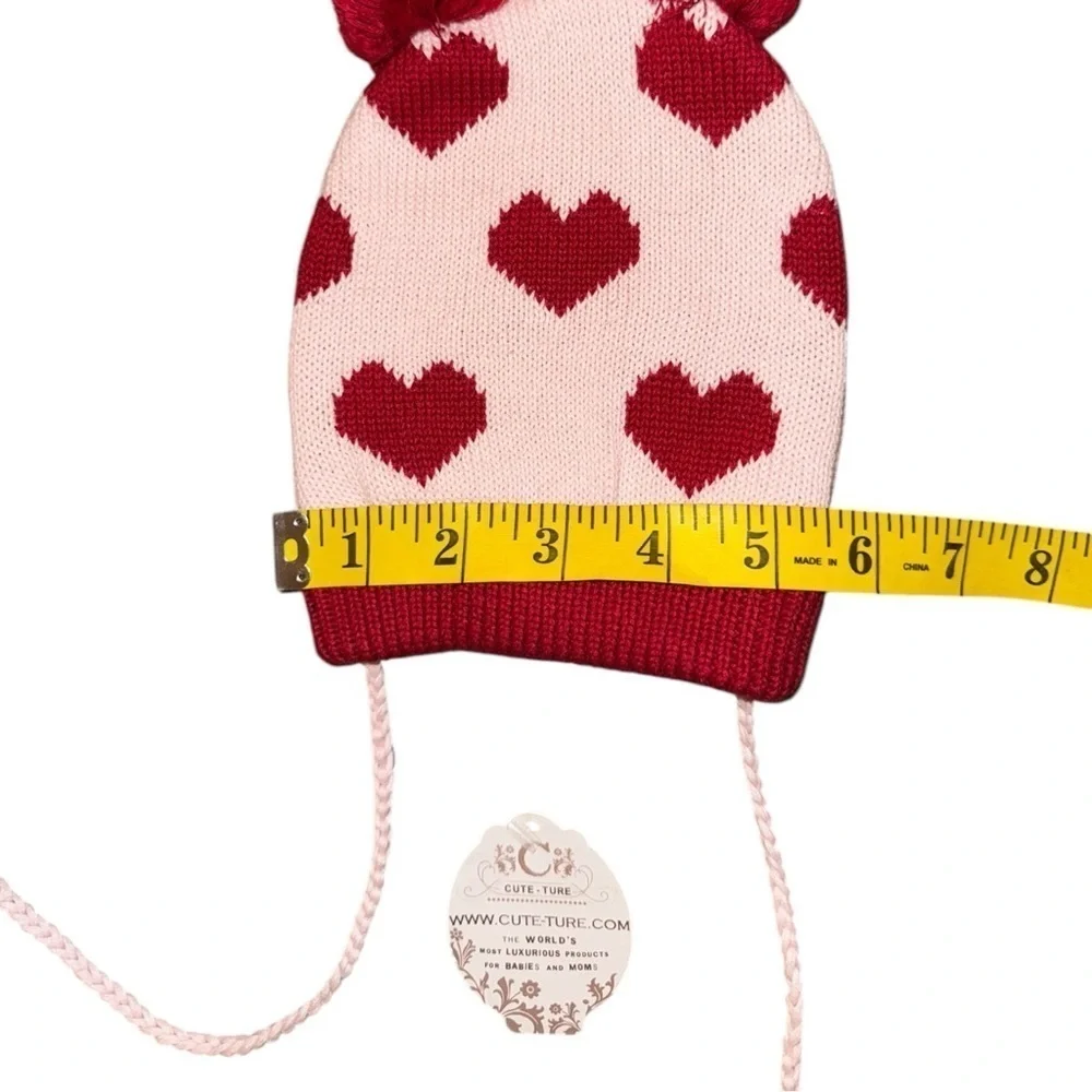 ▶️ Cute-ture ◀️ Heart Hat Girls 1 -2 years